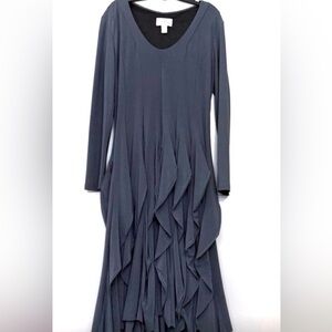 Ribkoff Smoky Blue Flapper Petal Dress 12 (See Video)